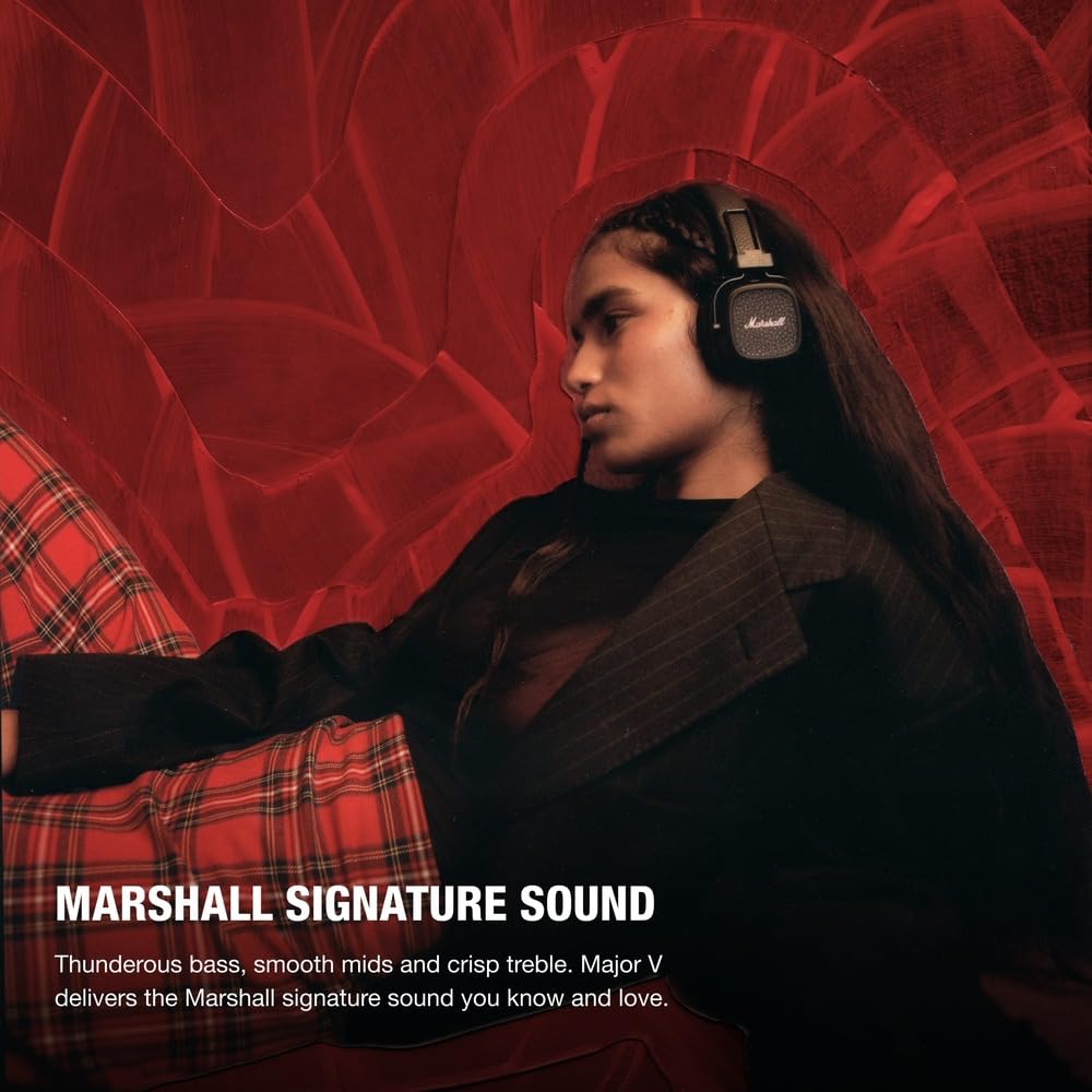 Marshall Major V On-Ear Wireless Bluetooth Headphones - Black