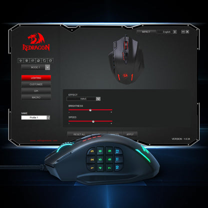 Redragon Ratón para Juegos M908 Impact RGB LED