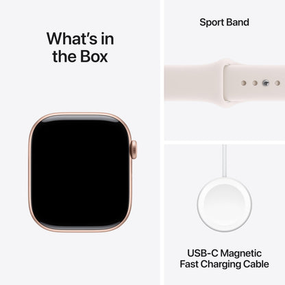 Apple Watch Series 11 [GPS 46mm] Smartwatch with Rose Gold Aluminum Case with Light Blush Sport Band - M/L. Sleep Score, Fitness Tracker, Health Monitoring, Always-On Display, Water Resistant