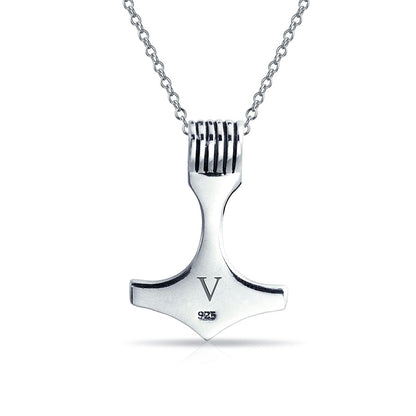 Bling Jewelry Collar con Colgante de Martillo de Thor (Plata de Ley .925)