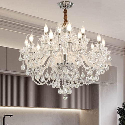 Durahonn Candelabro de Luces de Cristal Transparente (12 Luces)