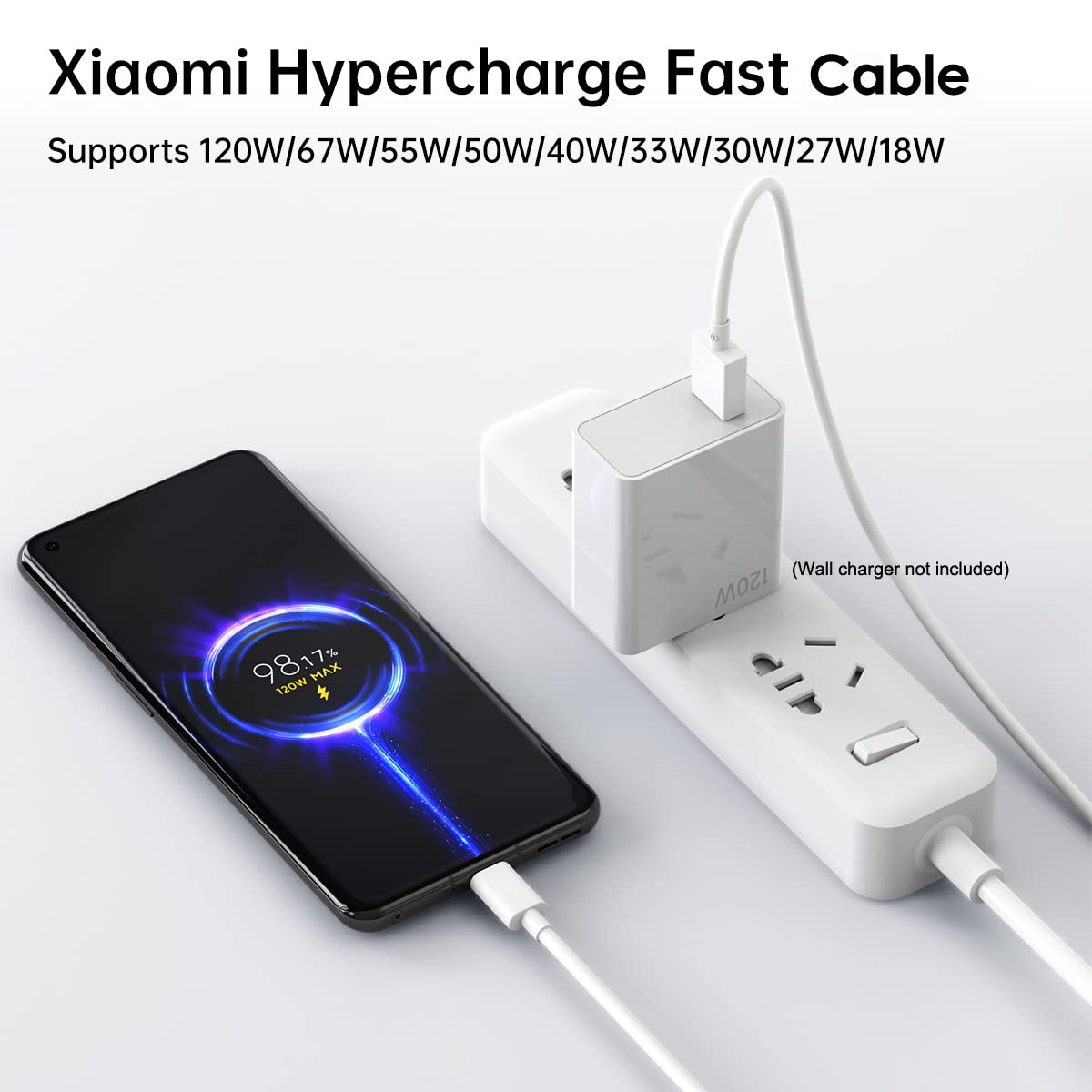 SGQGS Cable Cargador USB Tipo C de Carga Rápida 120W (6ft)
