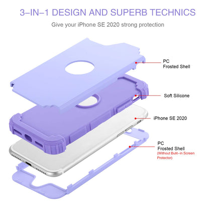 BENTOBEN Funda para iPhone SE 2022/2020 (Morado Claro/Lavanda)