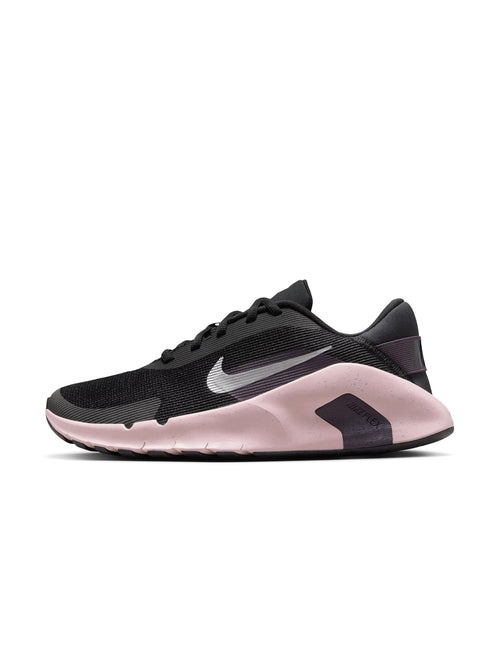 Nike Women's Flex Train Training/Workout Shoes, Black/Metallic Platinum-Silt Red-Cave Purple