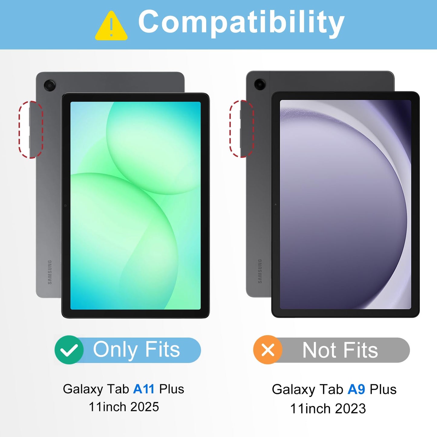 CoBak Funda Folio Stand de Cuero PU para Galaxy Tab A11+ (11")