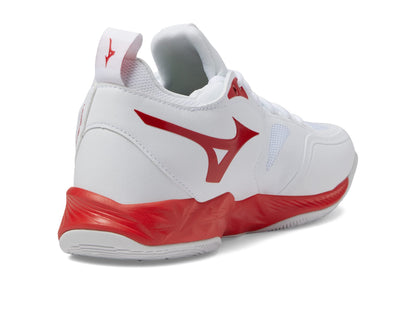 Mizuno Women's Wave Dimension Volleyball Shoe, White-Red