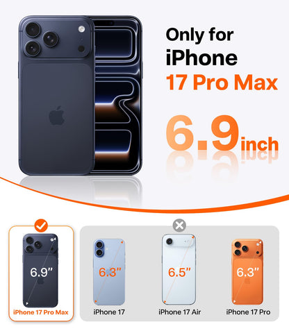 TORRAS Ostand Q3 Air for iPhone 17 Pro Max Case with 360 Magnetic Stand, Fit for MagSafe, Mil-Grade Drop Tested, Camera Control Button, Shockproof Phone Case for iPhone 17 Pro Max 6.9", Midnight Blue