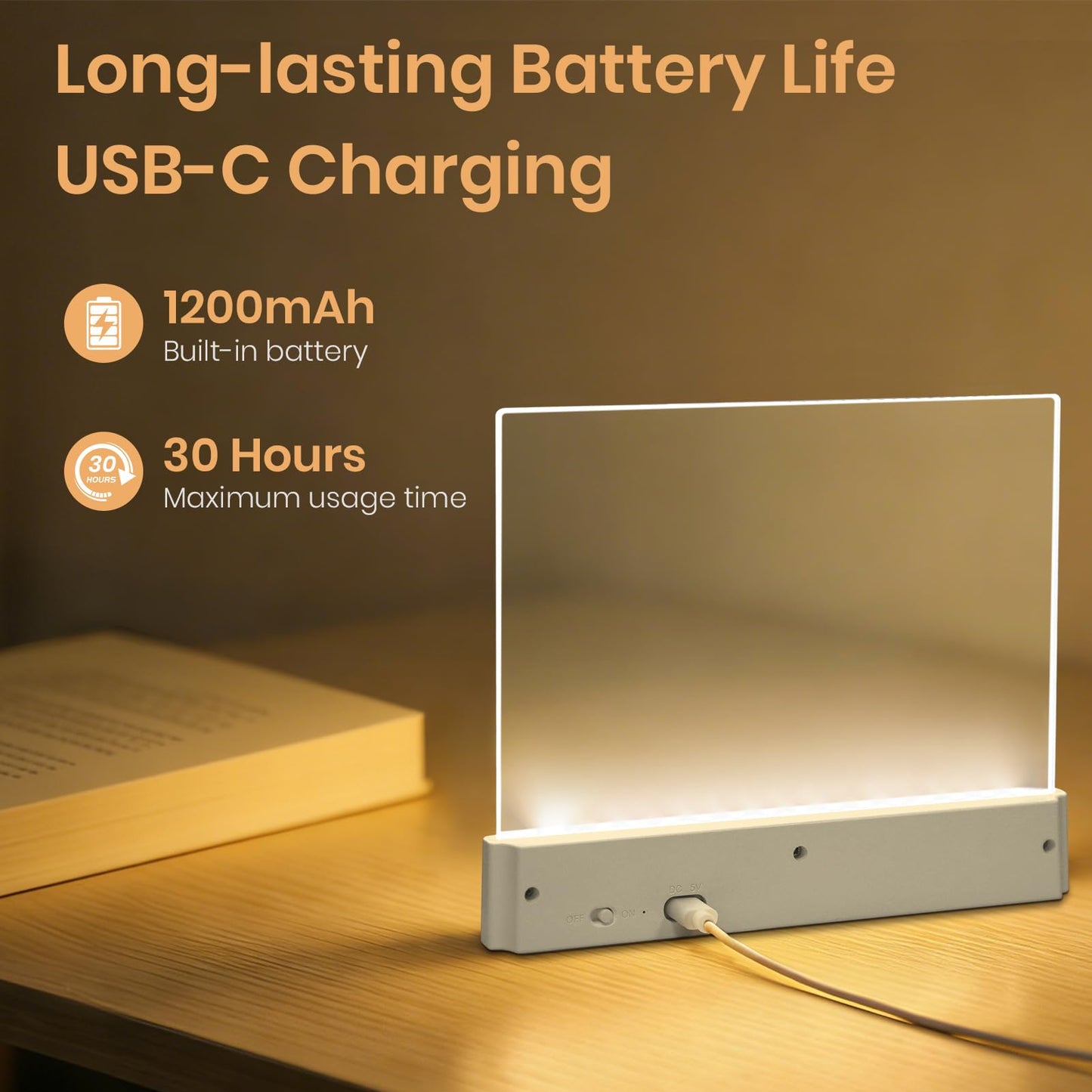 Suteng Luz de Lectura Plana LED (Blanco)