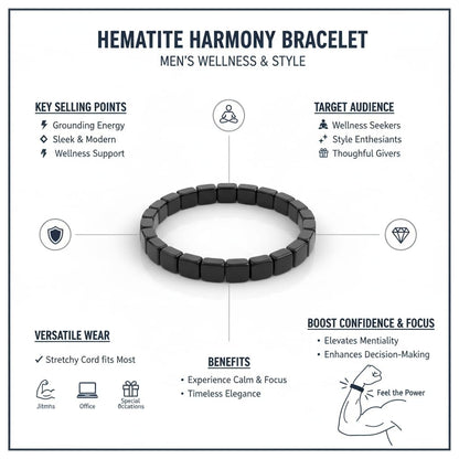 Bllatta Pulsera de Moda de Hematita para Hombre