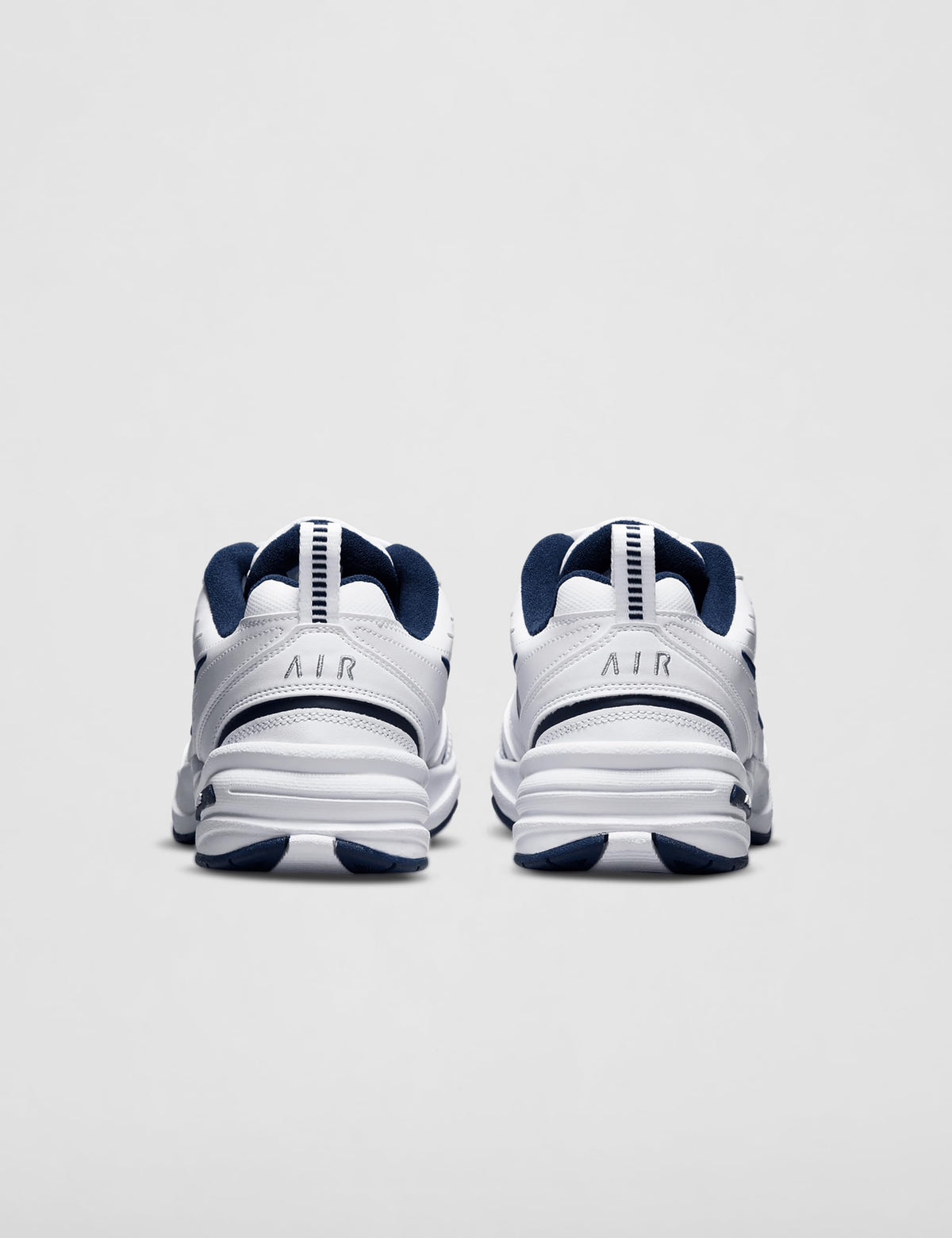 Nike Men's NIKE AIR MONARCH IV (4E) RUNNING SHOES -11; White / Metallic Silver-Midnight Navy