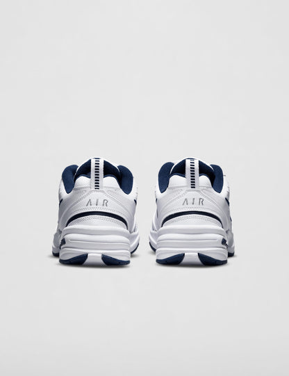 Nike Men's NIKE AIR MONARCH IV (4E) RUNNING SHOES -11; White / Metallic Silver-Midnight Navy