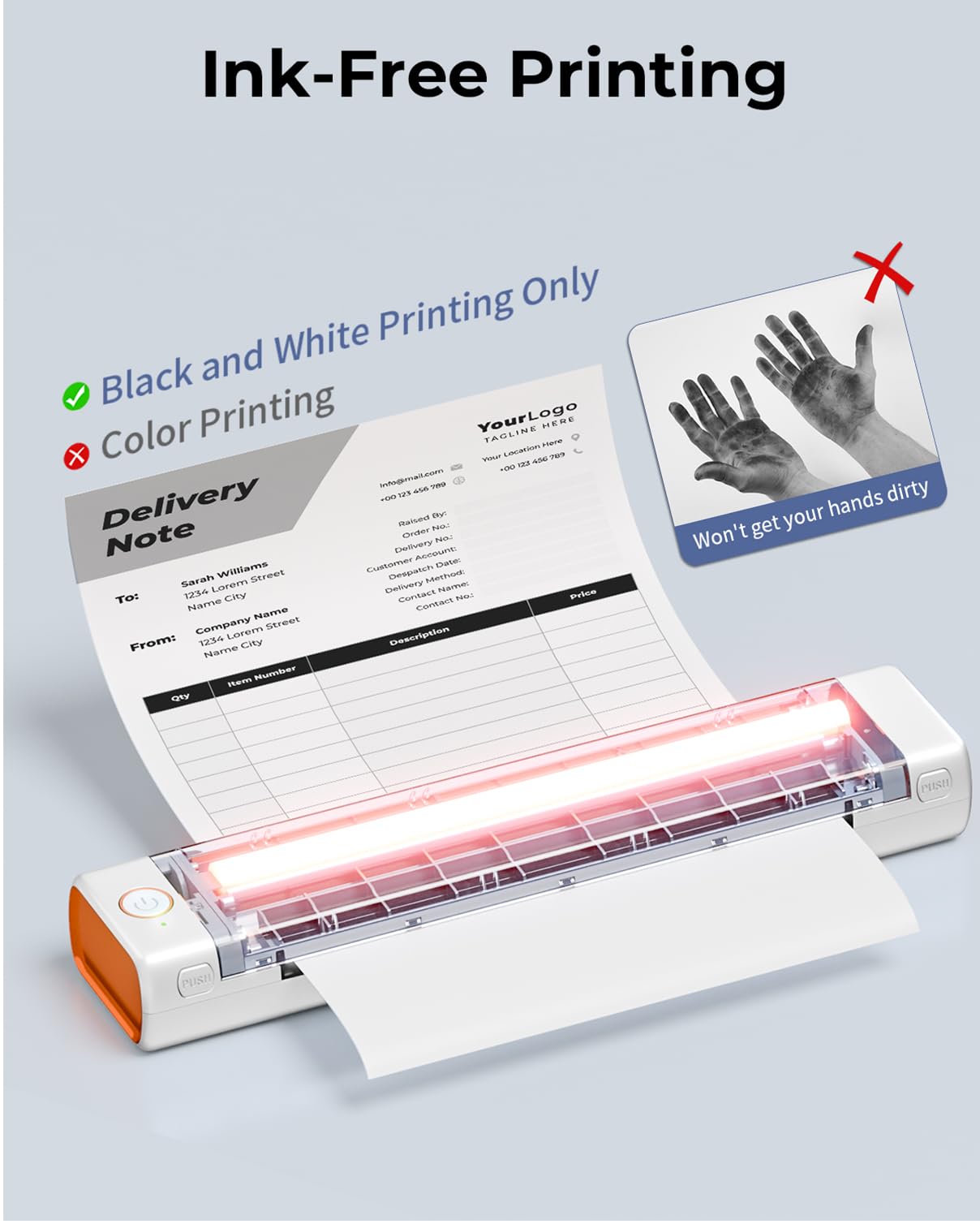 Phomemo Impresora Portátil Inalámbrica M08F (Blanco / 8.5"x11" Carta)