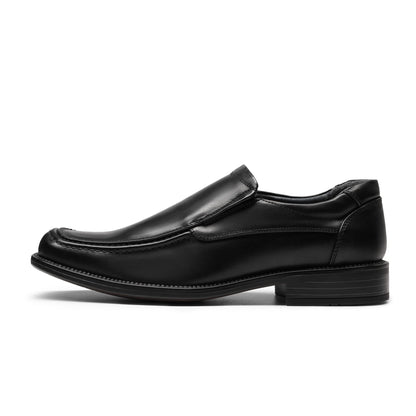 Bruno Marc Men's Goldman-02 Slip on Leather Lined Square Toe Dress Loafers Shoes for Casual Weekend Formal Work, Black, GOLDMAN