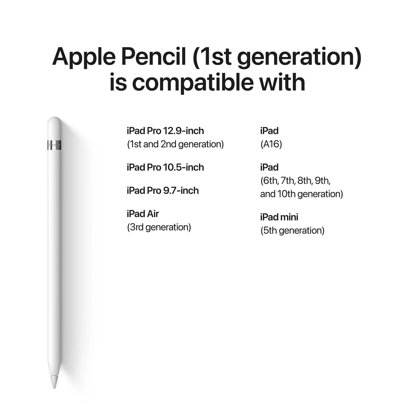 Apple Lápiz Óptico Apple Pencil de 1ra Generación (Blanco / Renovado)