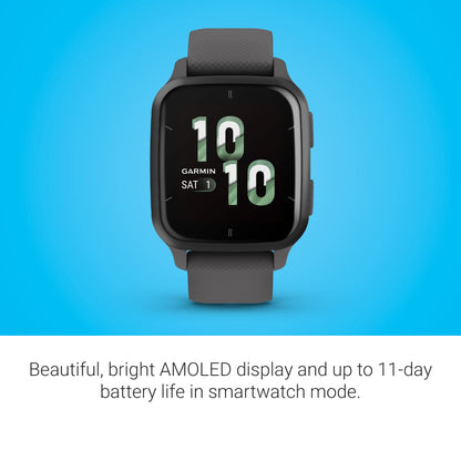 Garmin Venu® Sq 2 GPS Smartwatch - AMOLED Display, All-Day Health Monitoring, Long Battery Life, Activity & Heart Rate Tracker, Slate and Shadow Gray