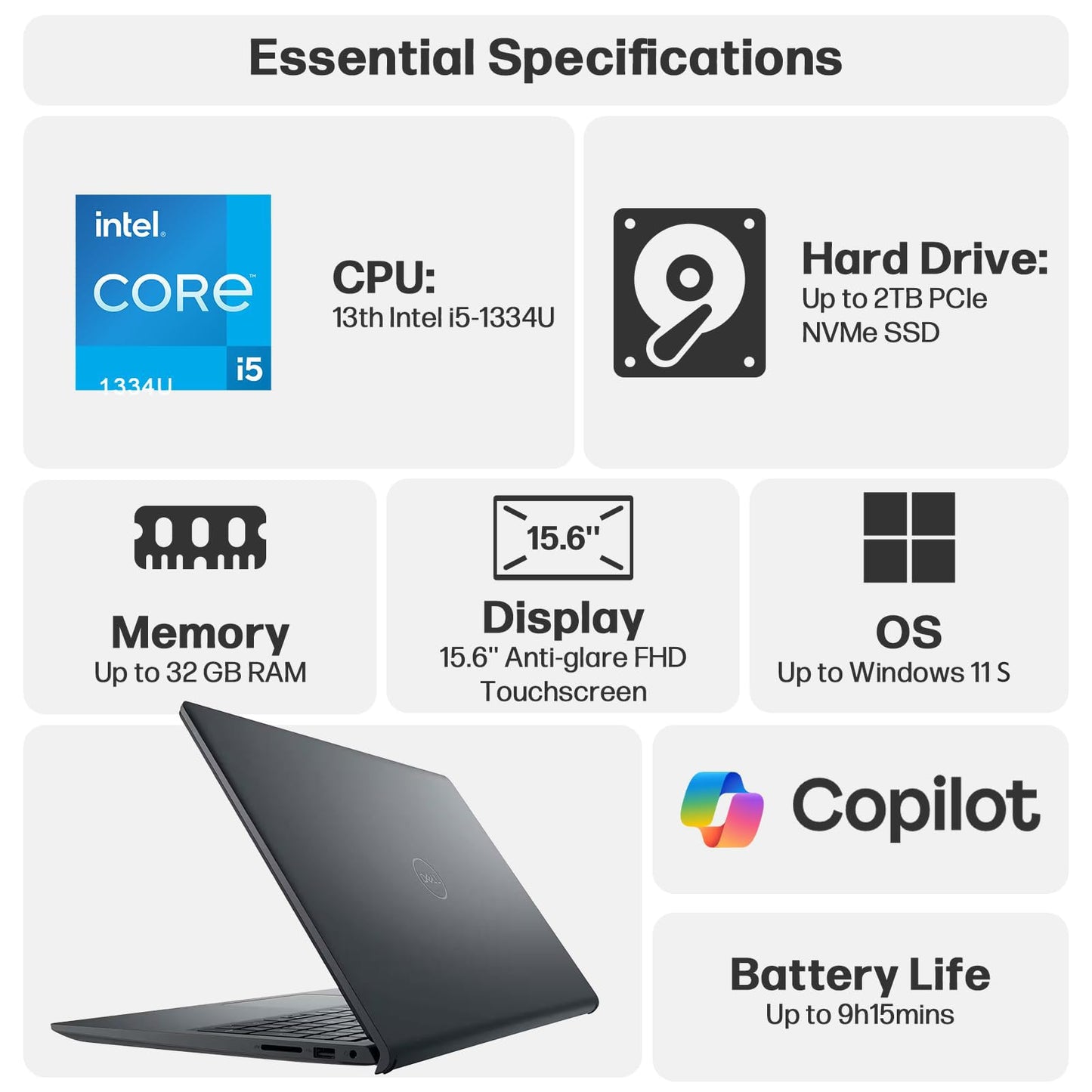 Dell Computadora Portátil Inspiron 15 Touchscreen (512GB / Renovada)