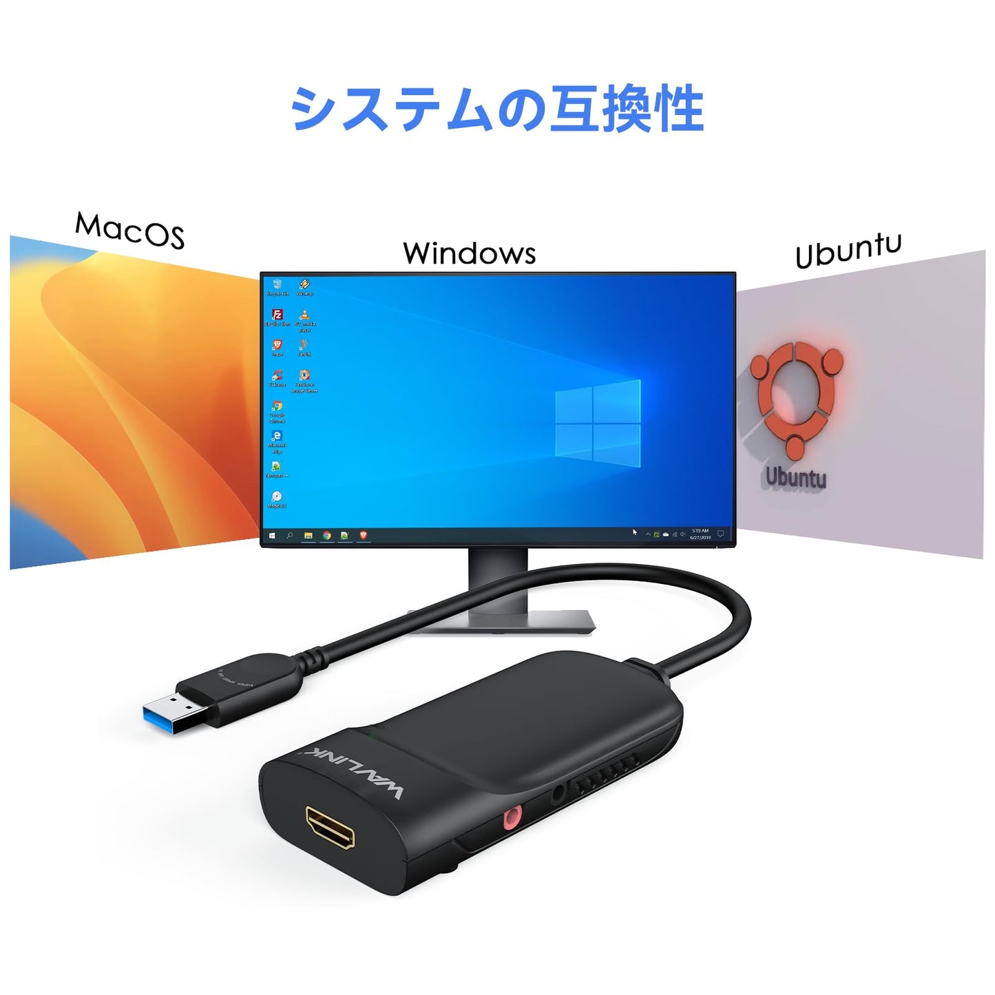 WAVLINK Adaptador de Video Universal USB 3.0/USB C a HDMI