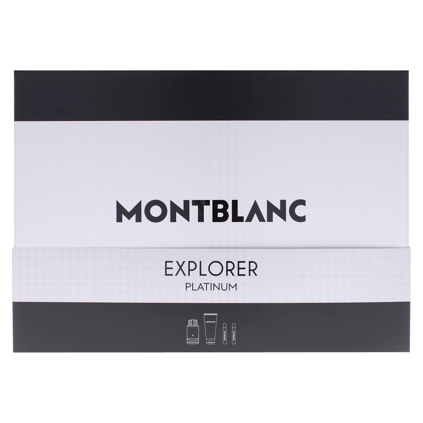 Mont Blanc Set de Regalo Explorer Platinum de 4 Piezas para Hombre (3.3 oz, 2 x 0.25 oz y 3.3 oz / EDP Spray)