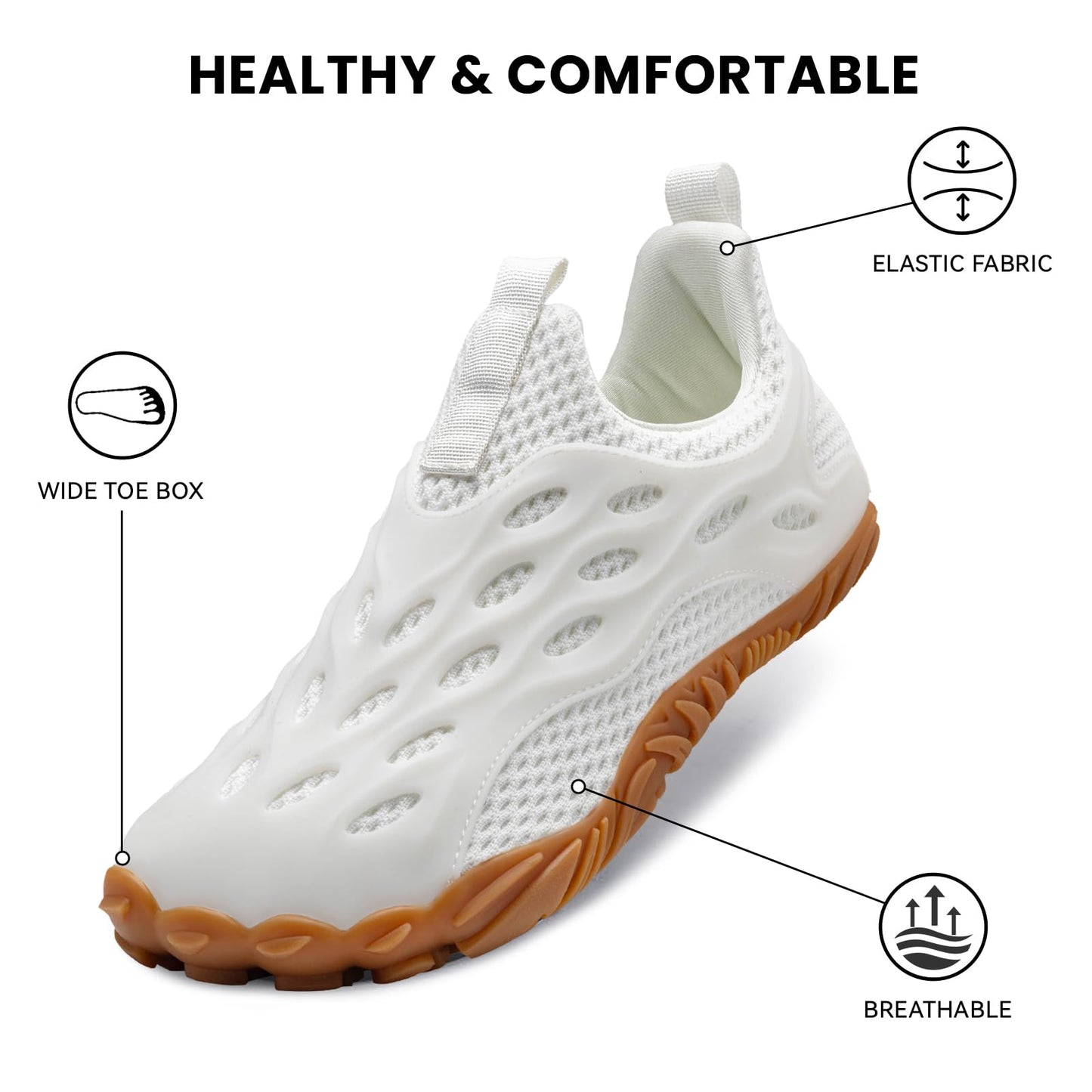 Bare Frog Barefoot Shoes Women Men Fashion Sneakers - Zero Drop Wide Toe Box Shoes Comfortable for Hiking, Walking, Gym, Fitness, Trail Running, Casual Outdoor & Daily Wear - Non-Slip Beach Water Shoe