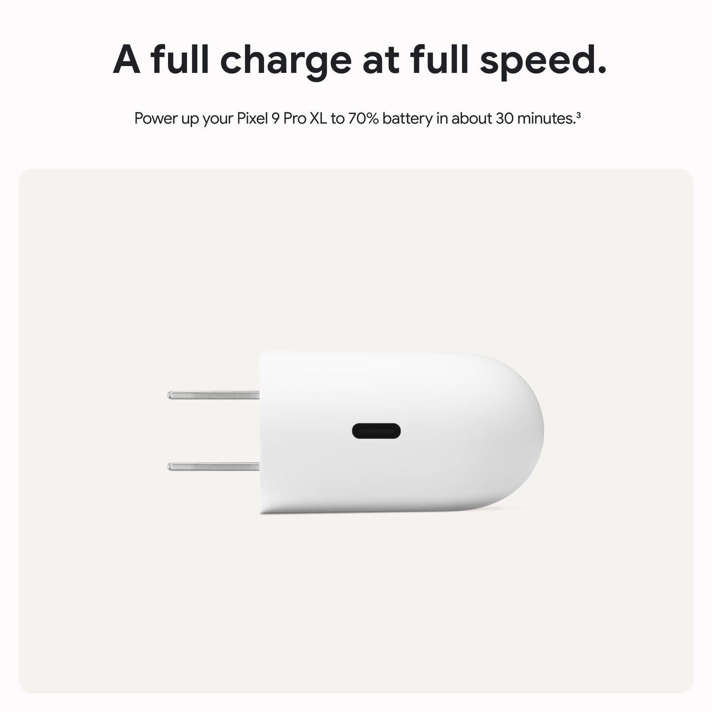 Google Cargador de Energía USB-C de 45W (Nieve)