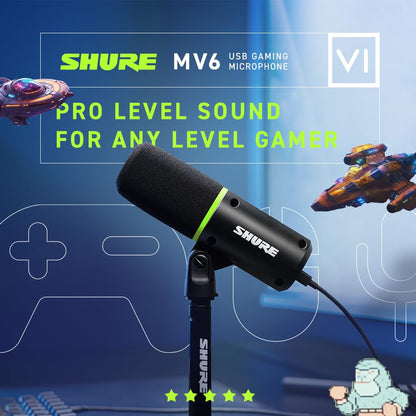 Shure MV6 Micrófono Gaming Dinámico (Negro)