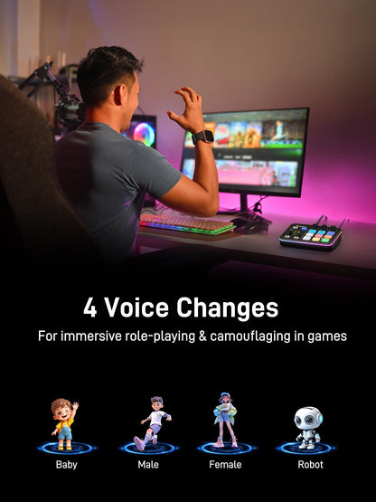 MAONO Gaming Streaming Equipment Bundle: Audio Interface Mixer and XLR Dynamic Mic RGB Noise Reduction Live Streaming Podcasting MaonoCaster PD200XS&G1 NEO