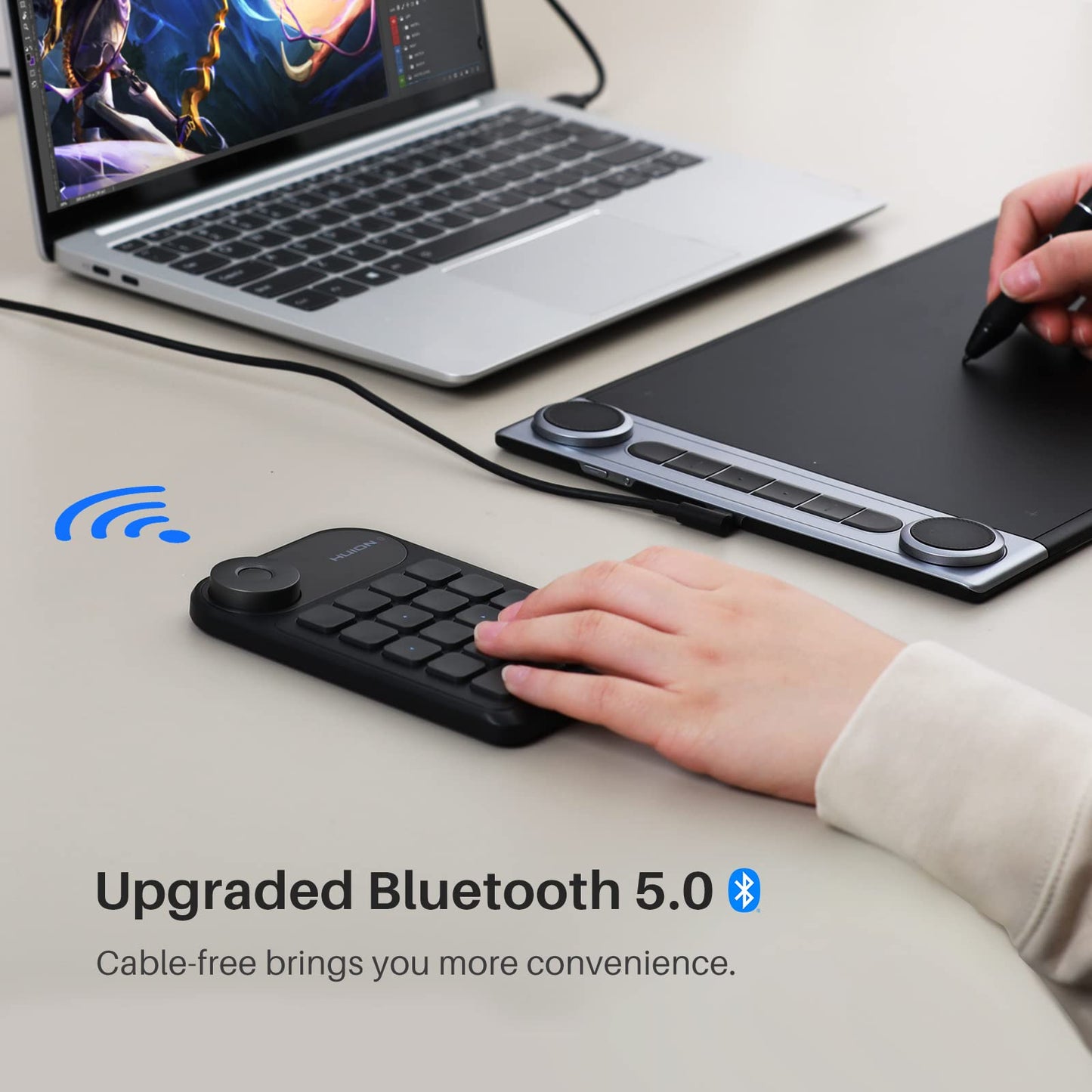 HUION Teclado Programable Keydial Mini Bluetooth (18 Teclas)