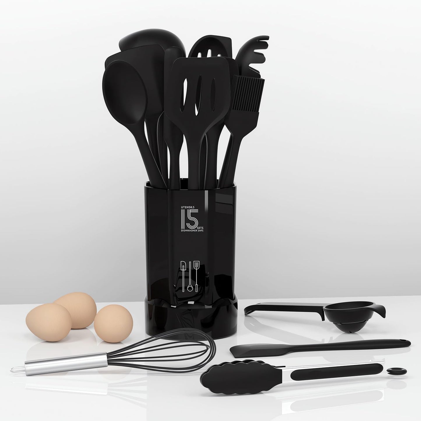AOTHOD Set de Utensilios de Cocina de Silicona (Libre de BPA)