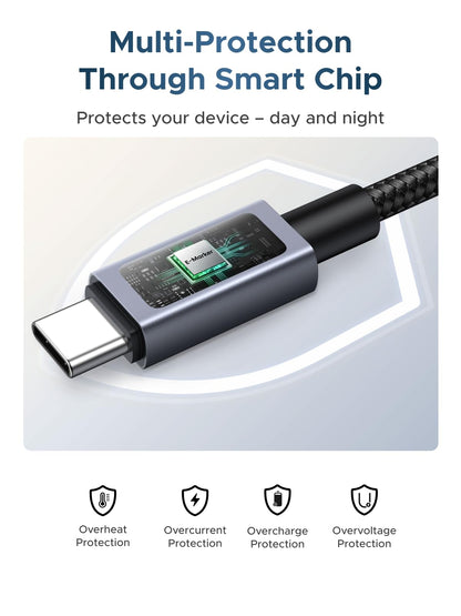 UGREEN Nexode Cable USB-C a USB-C de 240W (Pantalla Inteligente TFT)