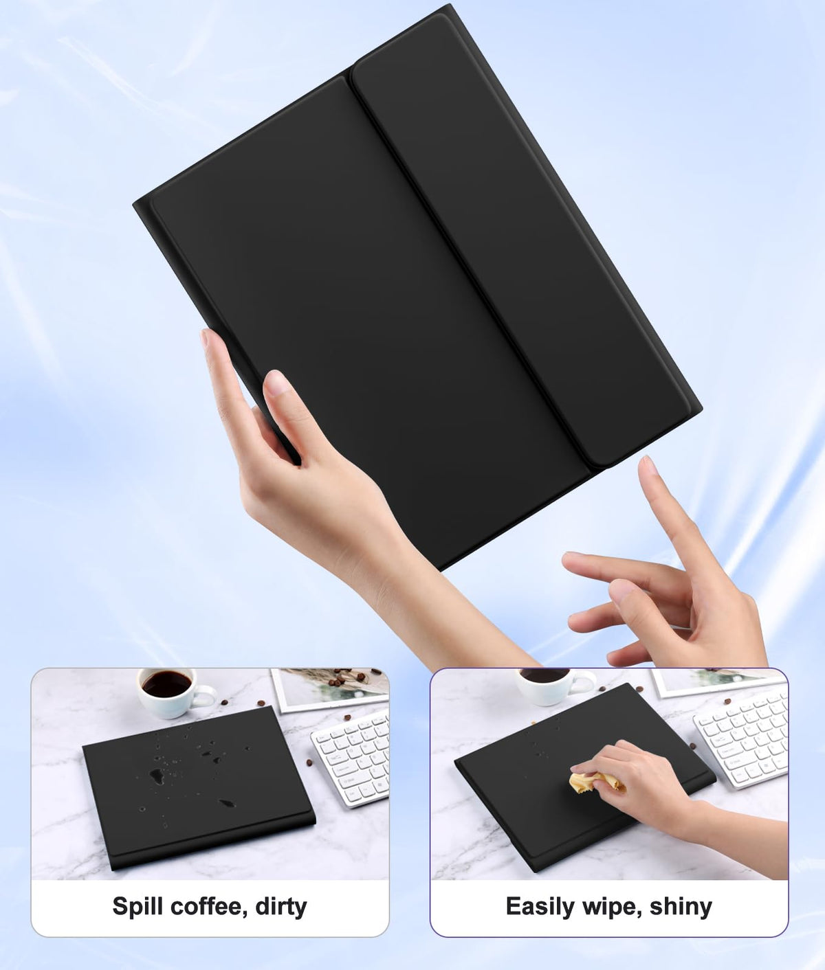 Harvopu Funda con Teclado tipo Folio (iPad A16 10.ª/11.ª Gen - Black)