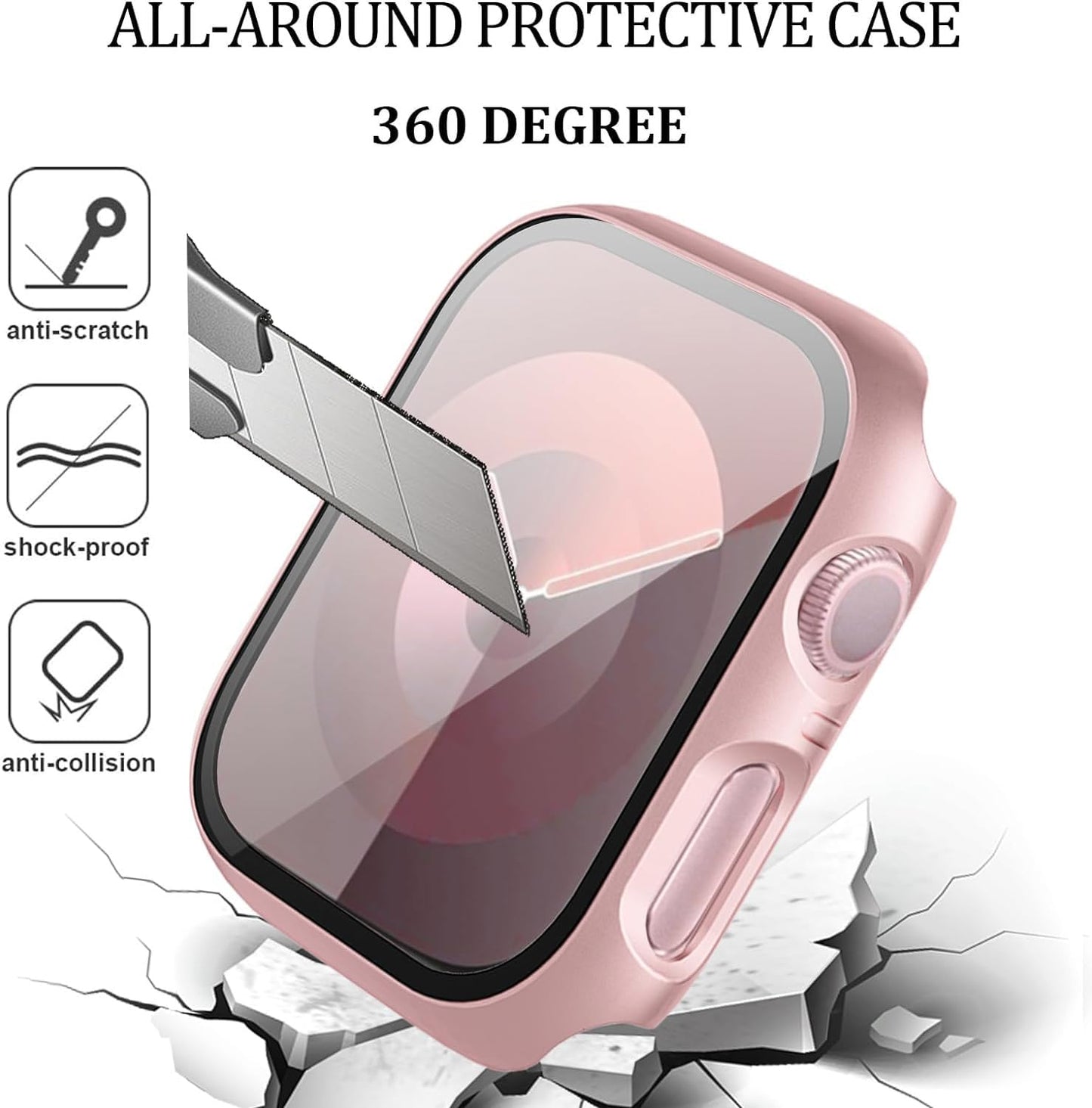 QCKANLJ Fundas y Protector de Pantalla para Apple Watch de 44mm (Paquete de 6)