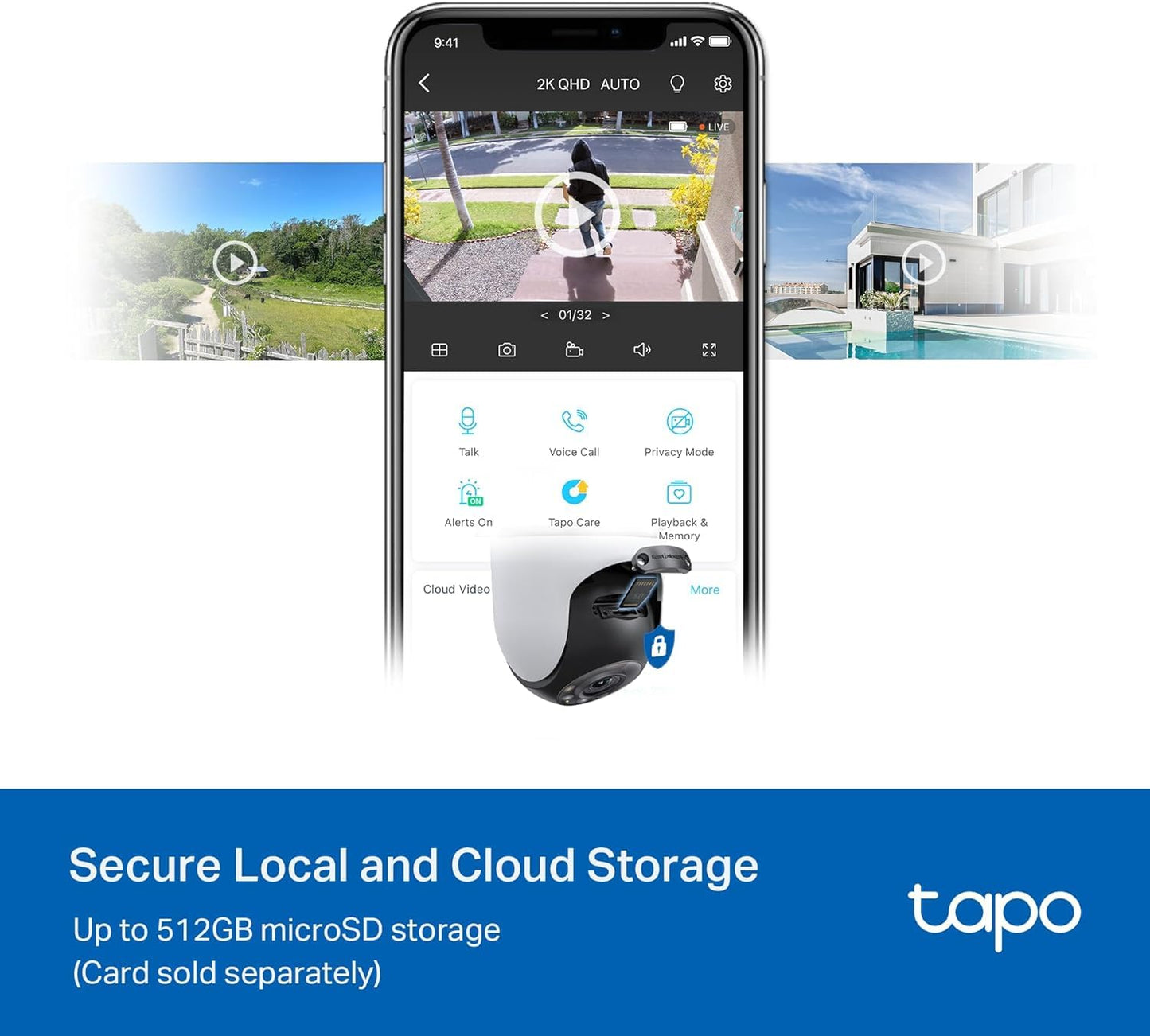TP-Link Tapo Cámara de Seguridad WiFi para Exteriores 2K QHD (Tapo C520WS)
