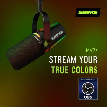 Shure MV7+ Micrófono Dinámico (Negro)