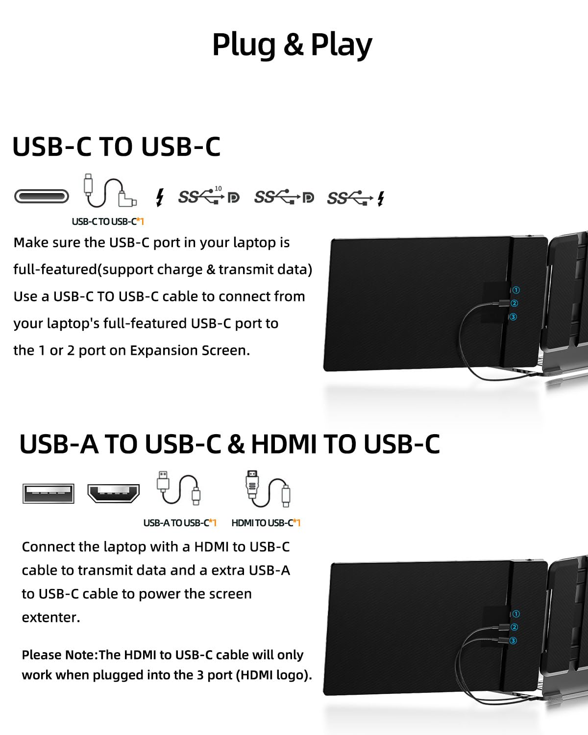 Extensor de Pantalla Portátil para Laptop (14" / FHD 1080P)