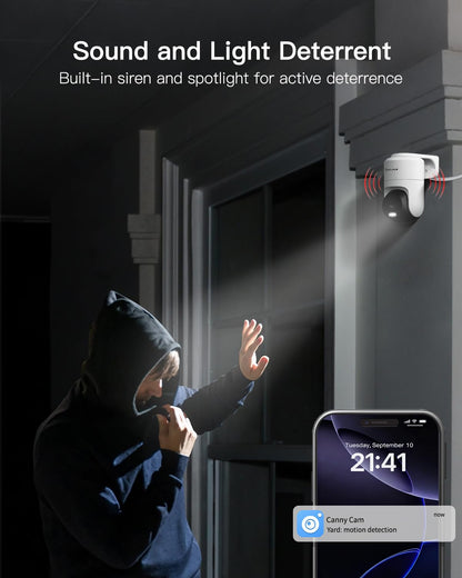 VIMTAG Cámara de Seguridad CCTV para Exteriores con Pan/Tilt (2.5K 4MP)