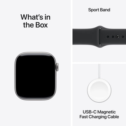 Apple Watch Series 11 [GPS 42mm] Smartwatch with Space Gray Aluminum Case with Black Sport Band - S/M. Sleep Score, Fitness Tracker, Health Monitoring, Always-On Display, Water Resistant