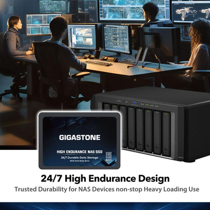 Gigastone 【NAS Certified】 High Endurance SSD 4TB (4-Pack) Up to 530MB/s SLC Caching 24/7 Reliable for Gaming/PC/NAS SSD 5-Year Warranty 2.5" SATA Internal Solid State Drives RAID Disk
