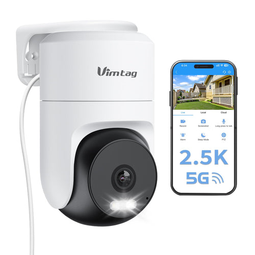 VIMTAG Cámara de Seguridad CCTV para Exteriores con Pan/Tilt (2.5K 4MP)