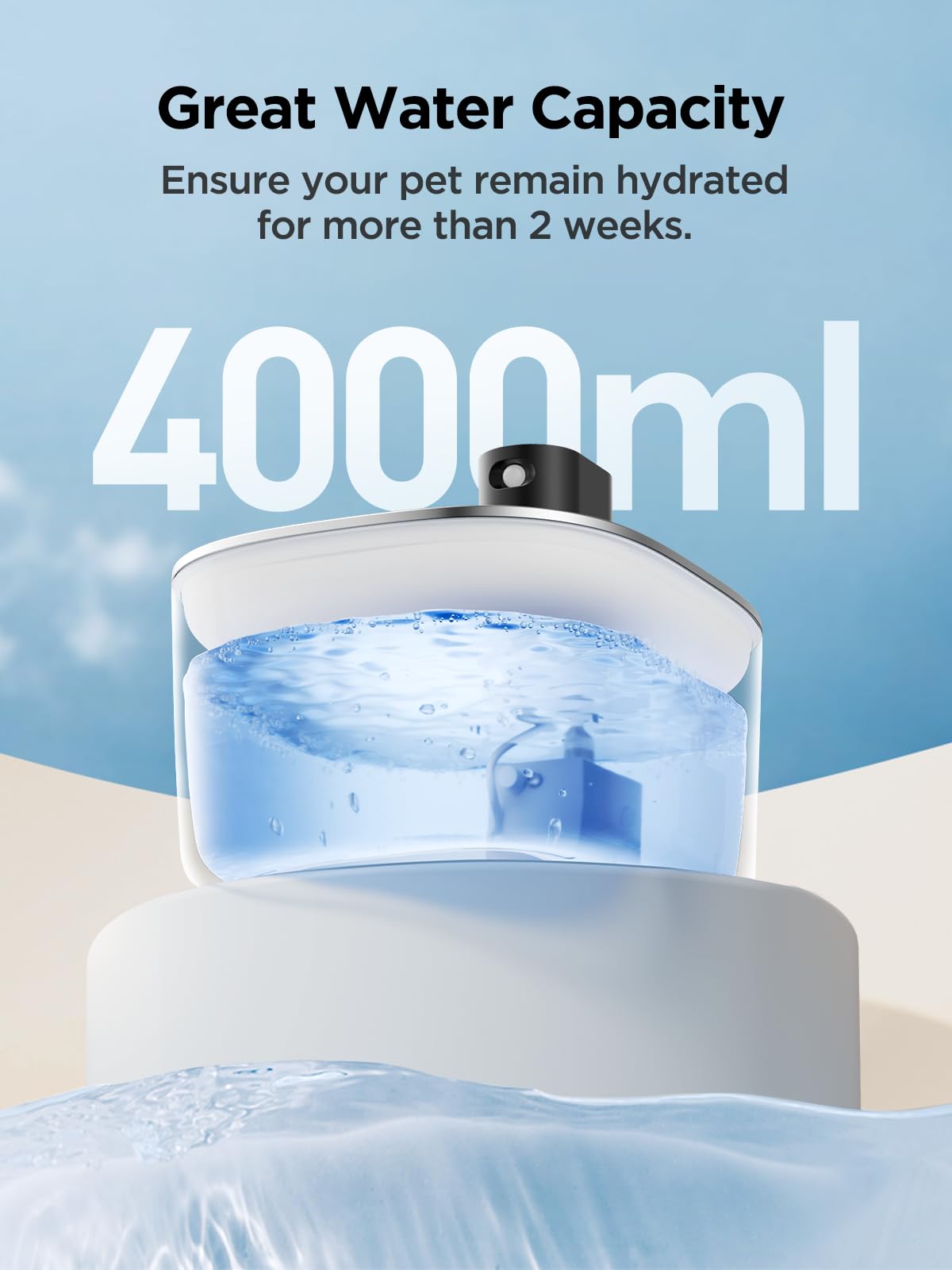 FEELNEEDY Fuente Inalámbrica de Agua YPD-C004S (4L / 135oz)