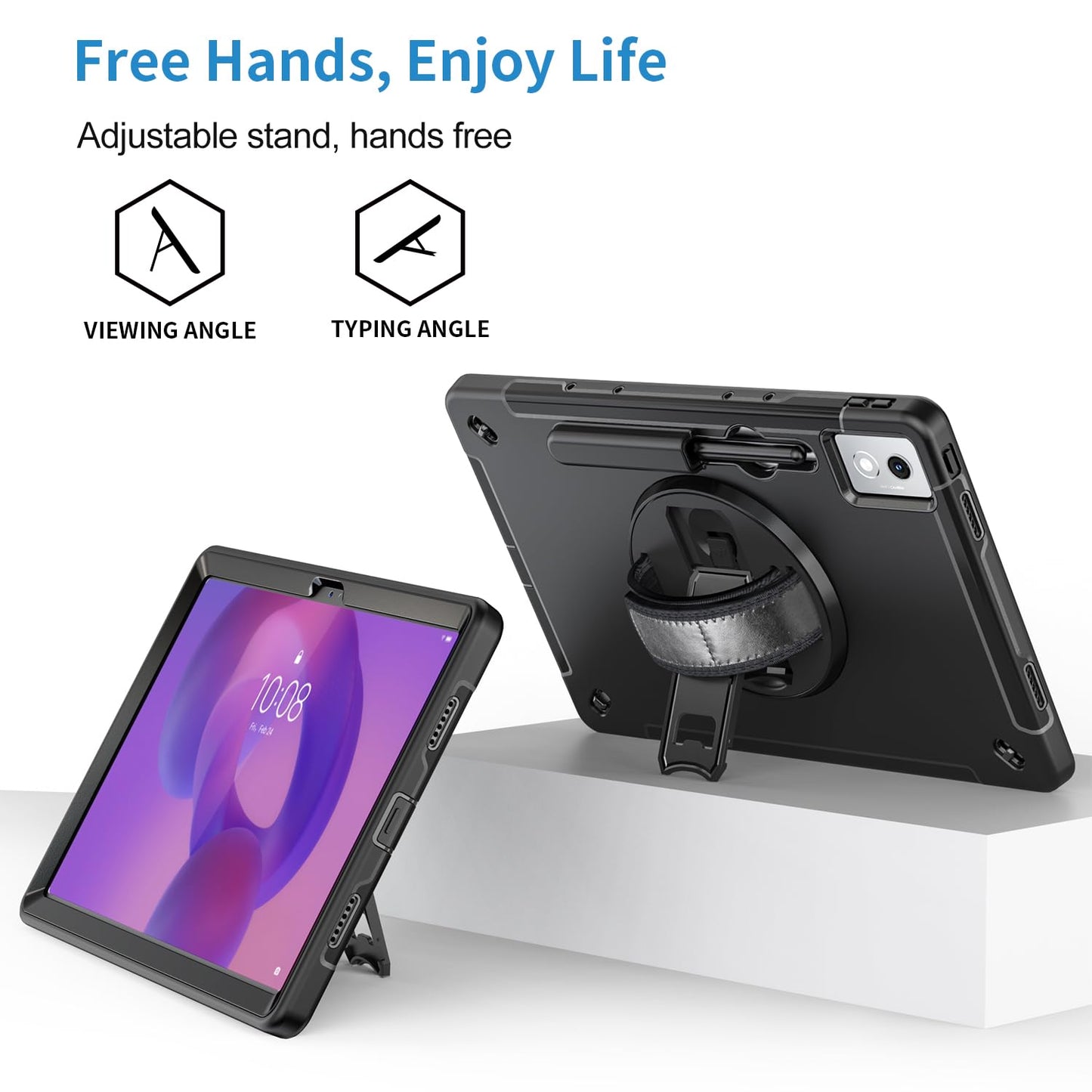 Junfire Funda Protectora Antigolpes para Lenovo Idea Tab Pro 12.7" 2025 (Negro)