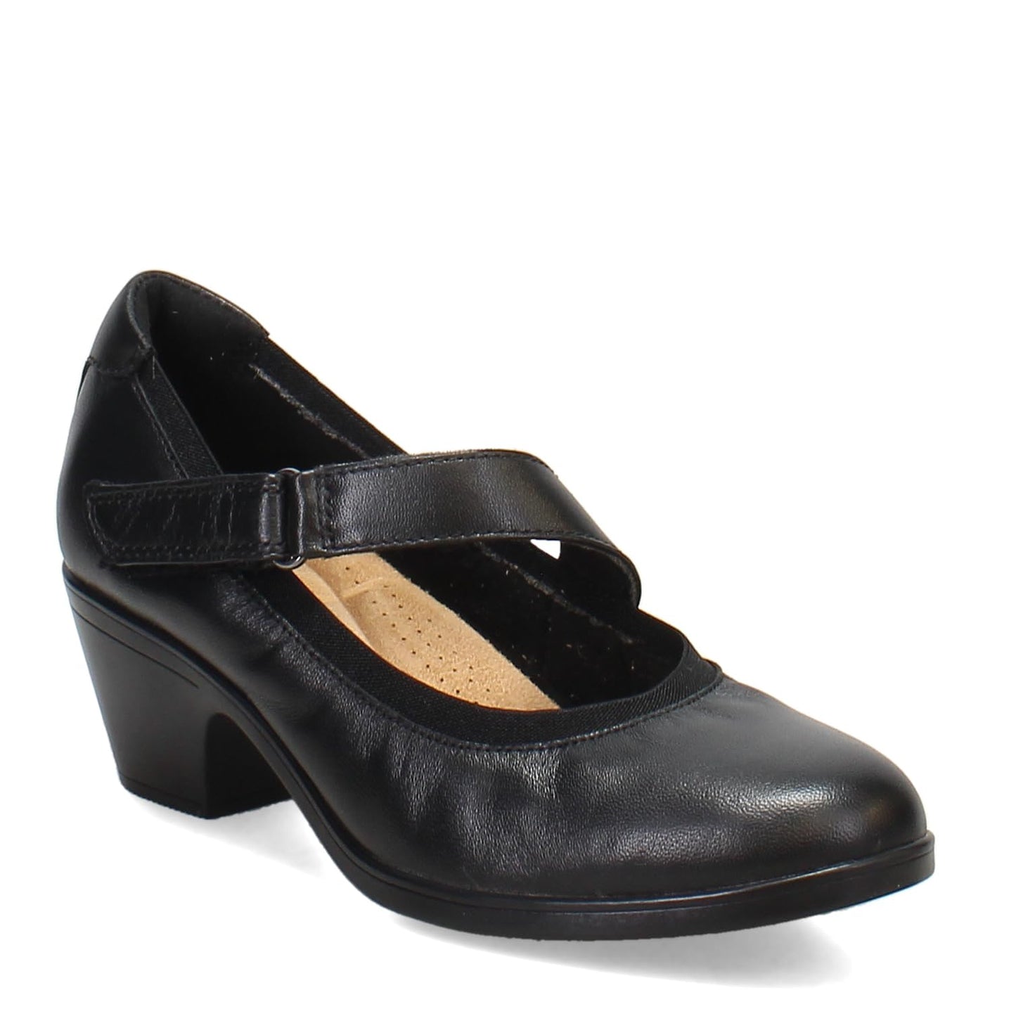 Clarks Black's Emily 2 Mabel Pump, Black Leather