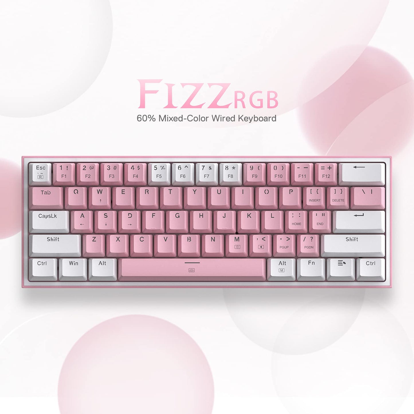 Redragon Teclado Mecánico para Juegos K617 Fizz (60% / RGB)