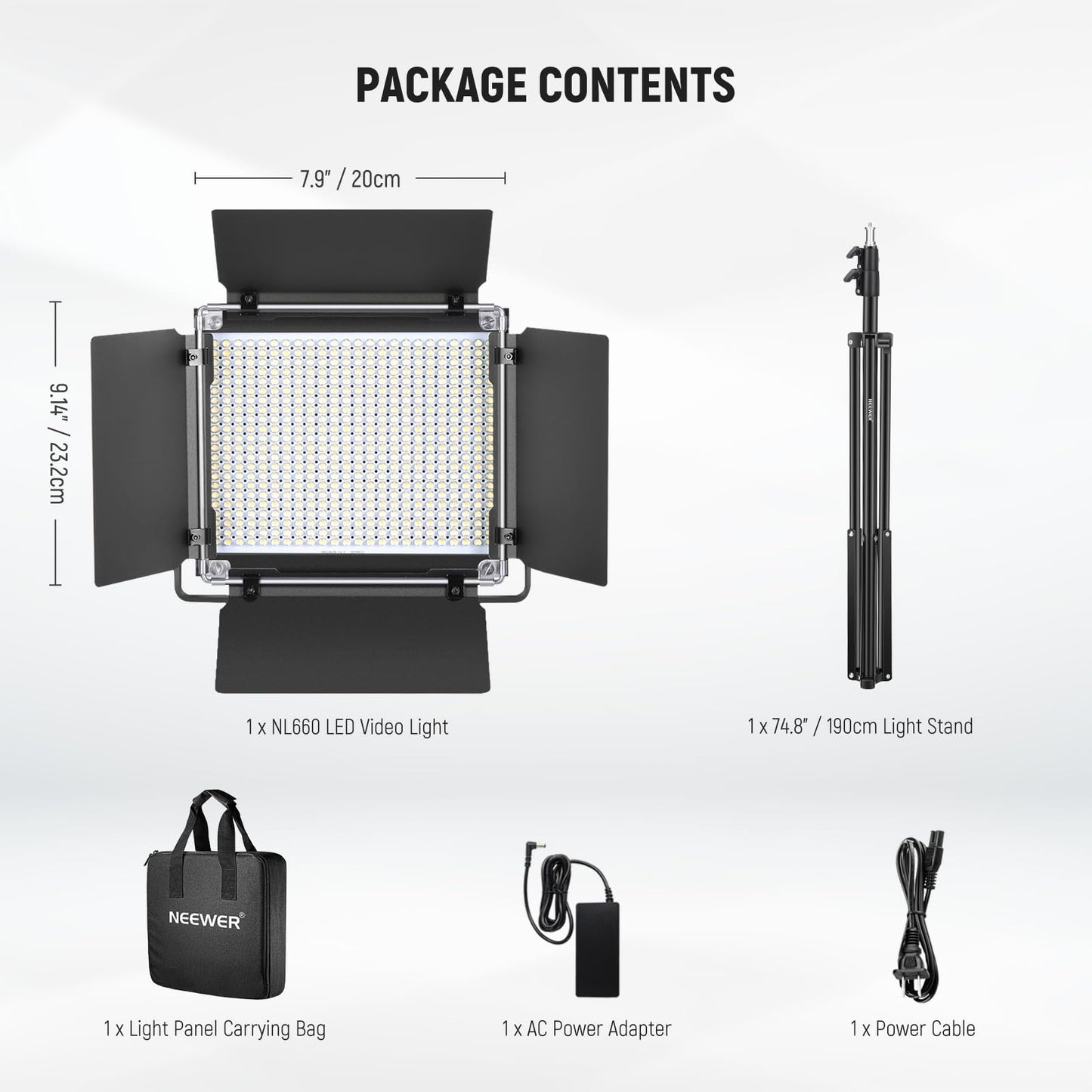 NEEWER Luz LED de Estudio Bicolor NL660 (3200K-5600K)