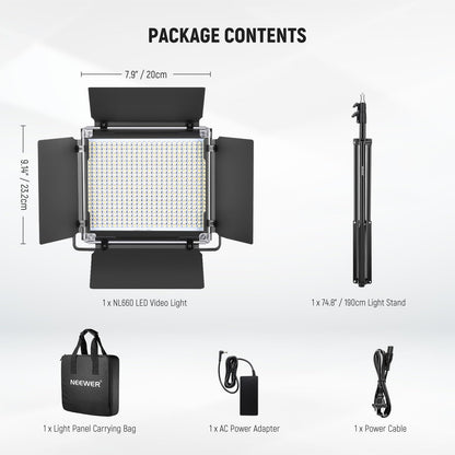 NEEWER Luz LED de Estudio Bicolor NL660 (3200K-5600K)