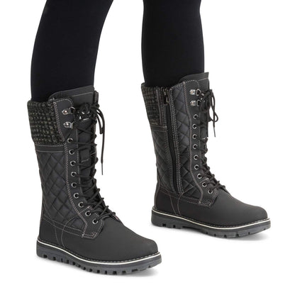 POLAR Womens Winter Thermal Snow Outdoor Warm Mid Calf Waterproof Durable Boot - Black