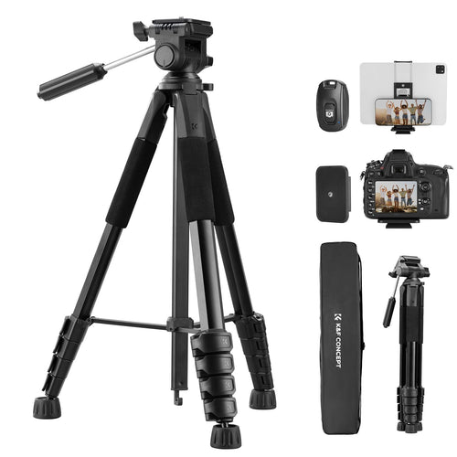 K&F CONCEPT Trípode de Cámara de 75" (Negro)