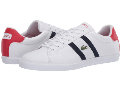 Lacoste Men's Grad Vulc Sneaker, White/Navy/Red