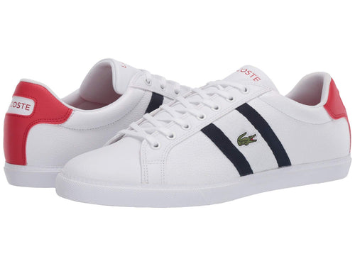 Lacoste Men's Grad Vulc Sneaker, White/Navy/Red