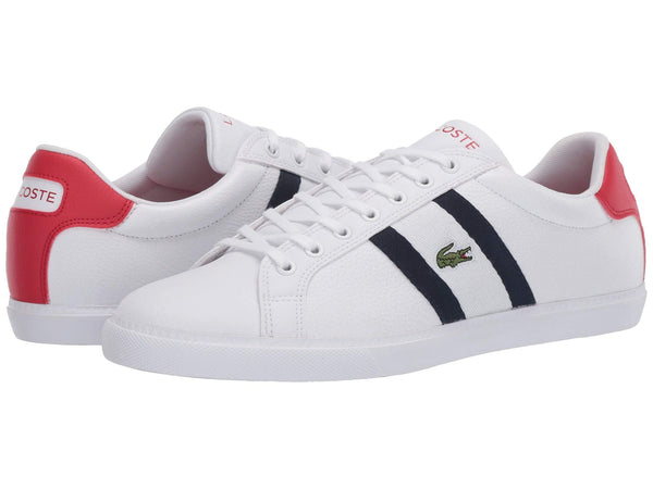 Lacoste Men's Grad Vulc Sneaker, White/Navy/Red