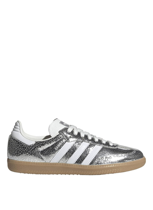 Adidas Samba OG Womens Sneaker (Silver Metallic Cracked Leather